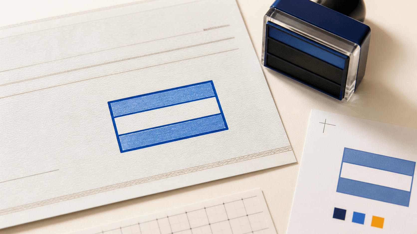 Deposit only stamp layout beside a check endorsement area